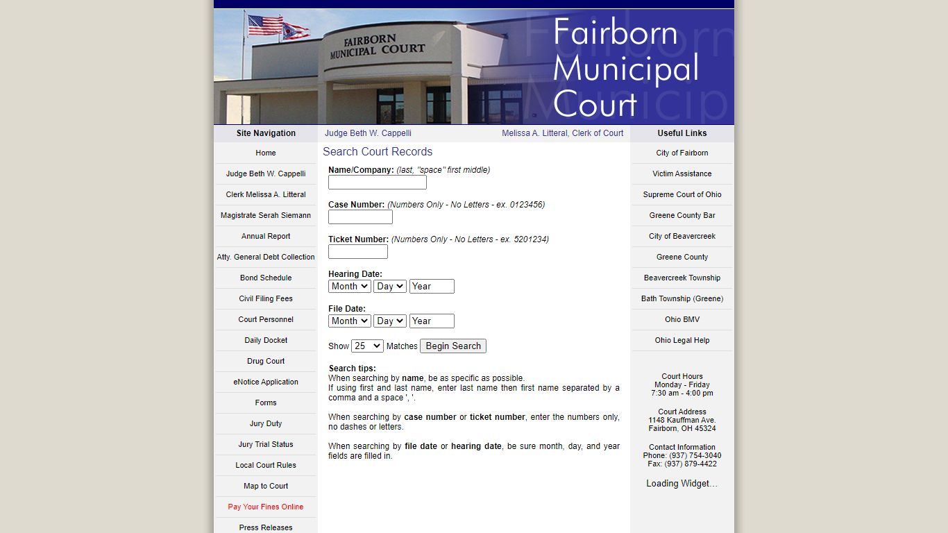 Fairborn Municipal Court - Search Court Records